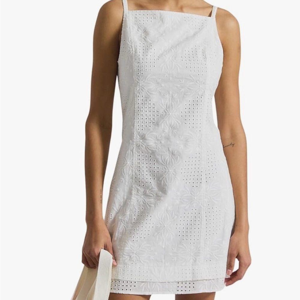 Derek Lam 10 Crosby White Eyelet Mini Dress size 0 NWT